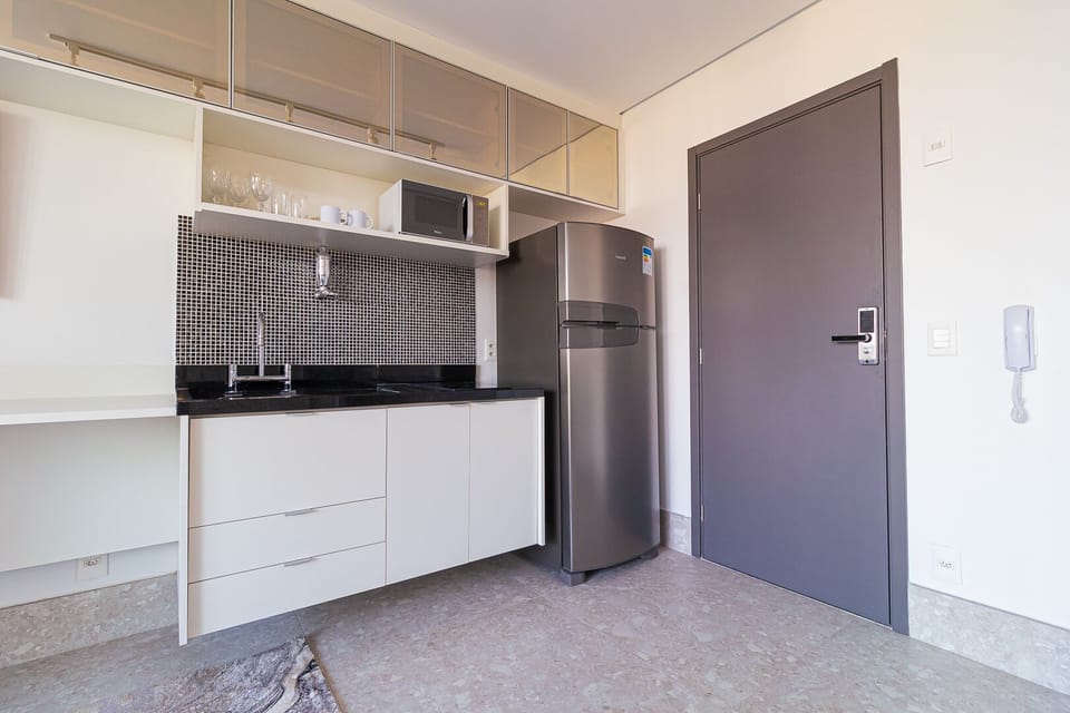 Apartment | Private kitchen | Full-size fridge, stovetop, cookware/dishes/utensils