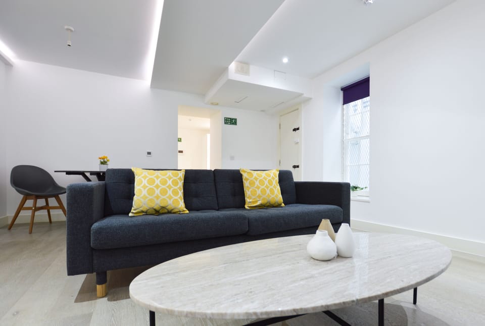 Large Lower Ground Floor Studio | Living area | Flat-screen TV, heated floors