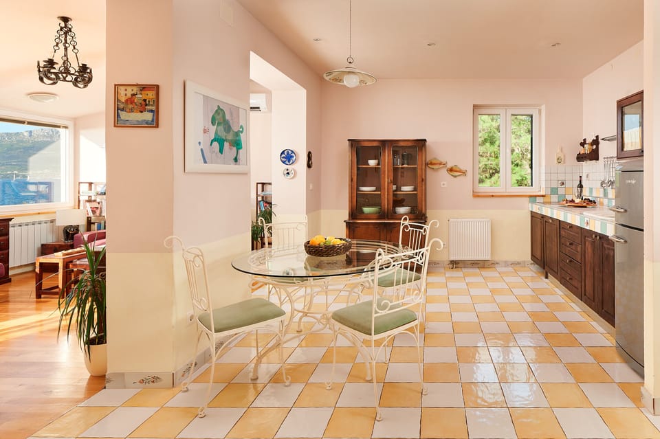 Classic Apartment | Private kitchen | Fridge, microwave, oven, stovetop