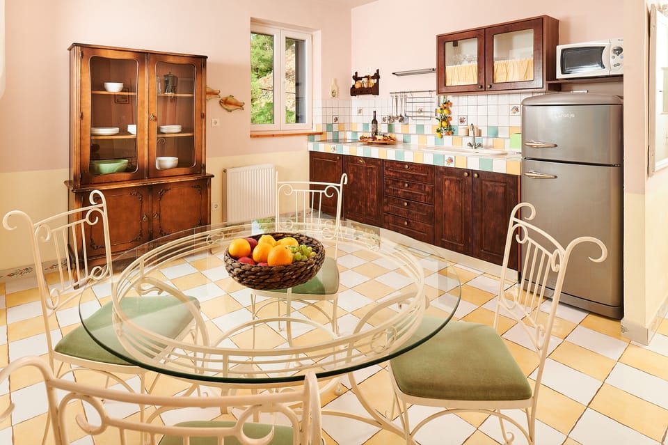 Classic Apartment | Private kitchen | Fridge, microwave, oven, stovetop