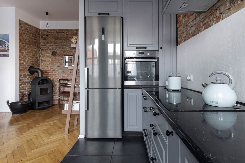 Design Apartment | Private kitchen | Fridge, oven, stovetop, dishwasher