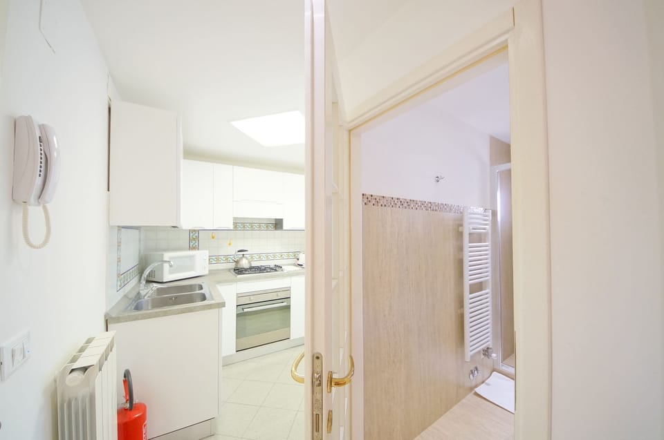 Apartment | Private kitchen | Full-size fridge, microwave, oven, stovetop