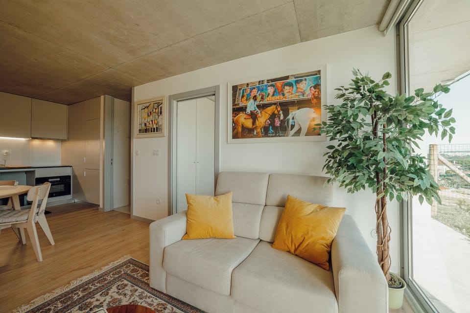 Deluxe Apartment, Garden View | Living area | TV