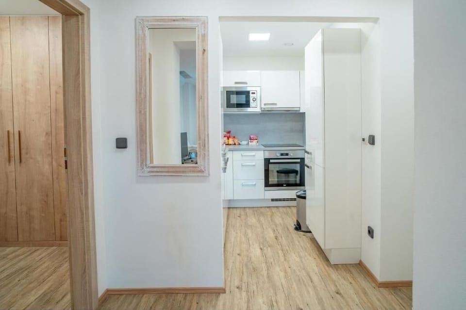 Family Apartment (Number 4) | Private kitchen | Espresso maker, coffee/tea maker, electric kettle, highchair