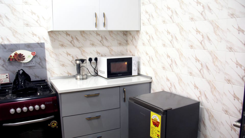 Apartment | Private kitchen | Fridge, microwave, oven, stovetop