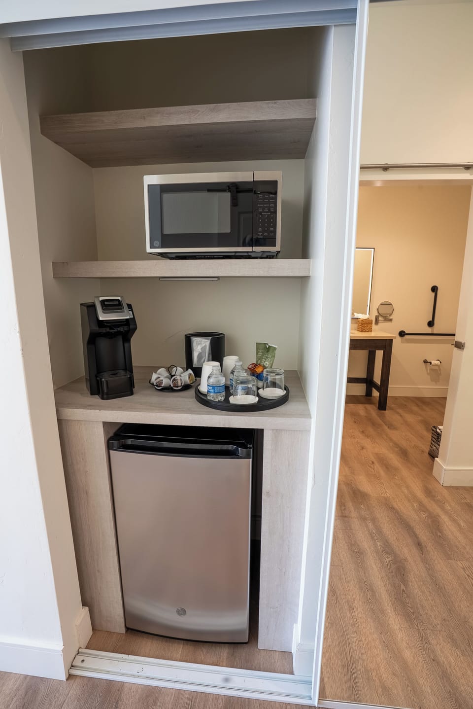 Standard Room, 2 Queen Beds, Mobility Accessible | Living area | 55-inch LED TV with satellite channels