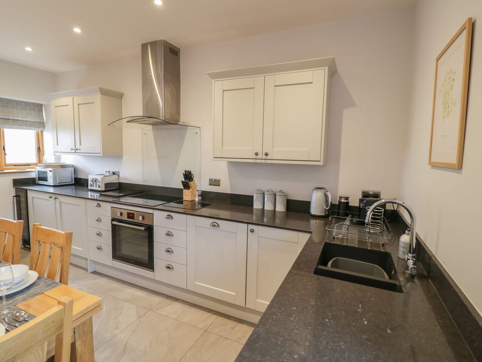 Fridge, dishwasher, electric kettle, toaster