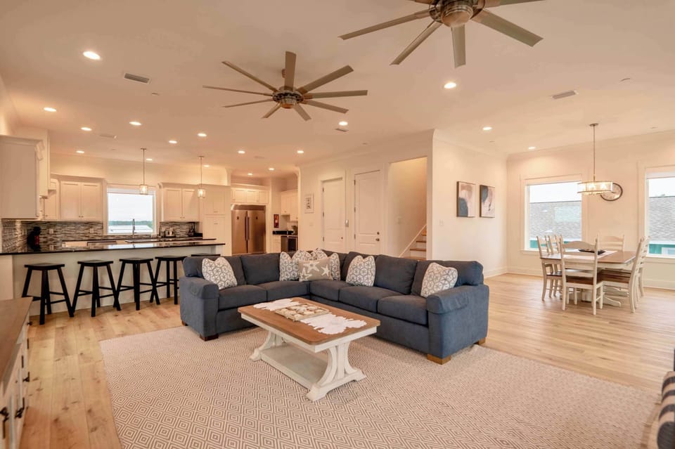 House, Multiple Beds, Pool Access, Partial Ocean View (Beach Haven) | Living area | 50-inch flat-screen TV with digital channels