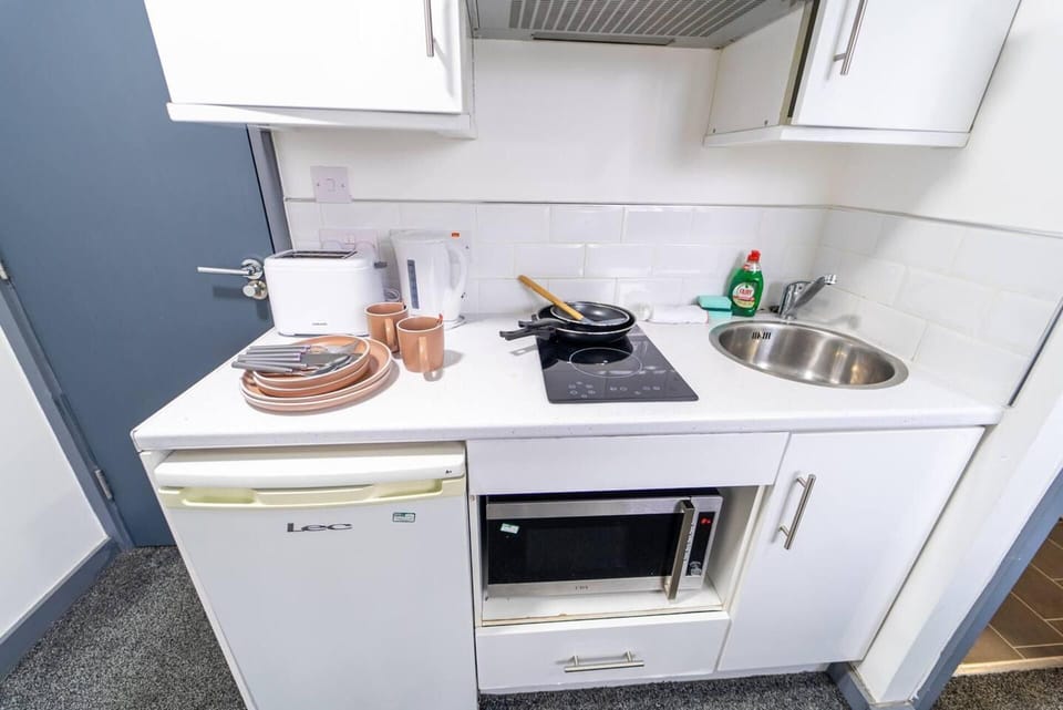 Studio | Private kitchen | Fridge, microwave, stovetop, electric kettle