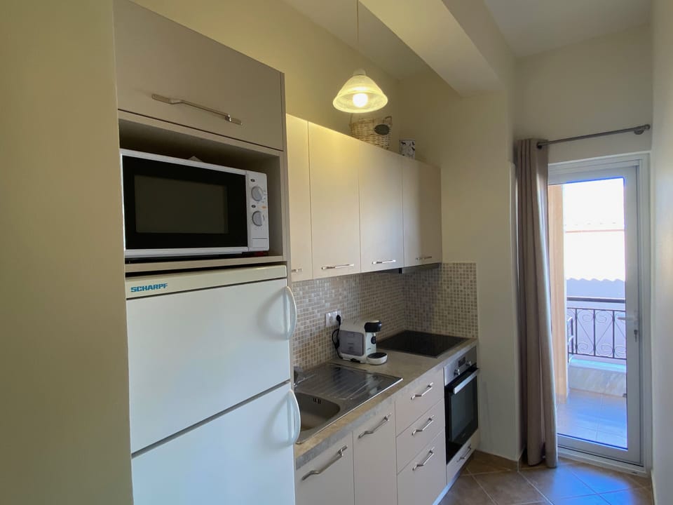 Standard Apartment | Private kitchen | Coffee/tea maker, electric kettle, dining tables