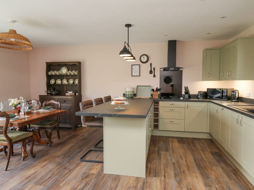 Fridge, dishwasher, electric kettle, toaster