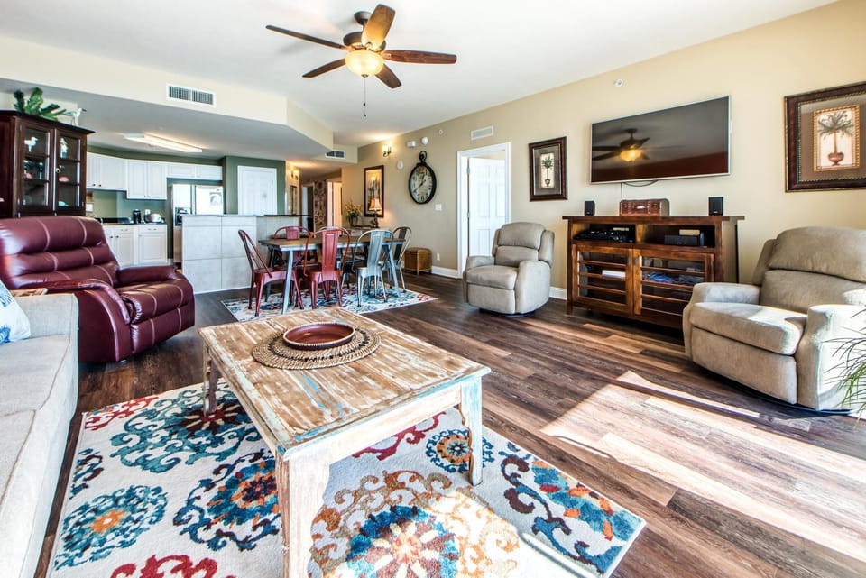 Condo, Multiple Beds (Calypso 1-609 East) | Living area | TV