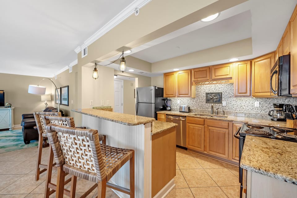 Condo, Multiple Beds (SeaSpray West 503- Gulf Front) | Private kitchen | Oven, toaster, paper towels
