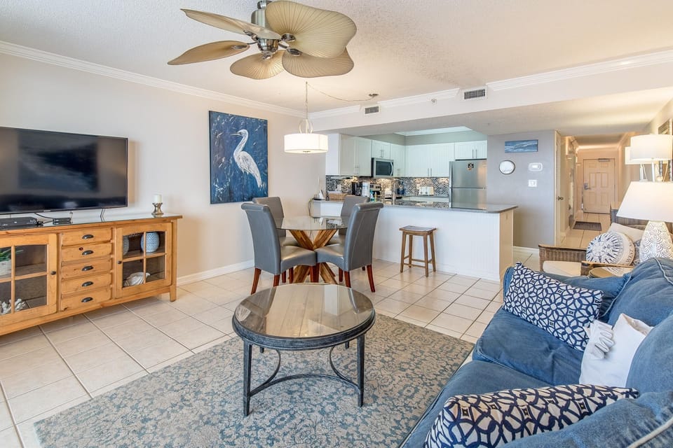 Condo, 1 King Bed with Sofa bed (Pelican Beach Resort 410) | Living area | TV