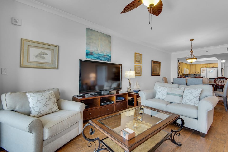 Condo, Multiple Beds (Ariel Dunes II 1509) | Living area | TV