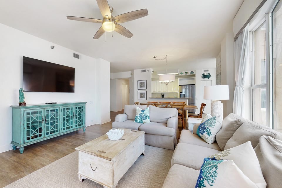 Condo, Multiple Beds (Beach Colony West 7A) | Living area | TV