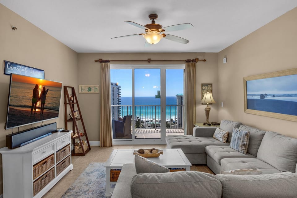 Condo, 1 King Bed with Sofa bed (Ariel Dunes I 1307) | Living area | TV