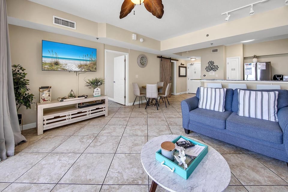 Condo, 1 King Bed with Sofa bed (Shores of Panama 1212) | Living area | TV