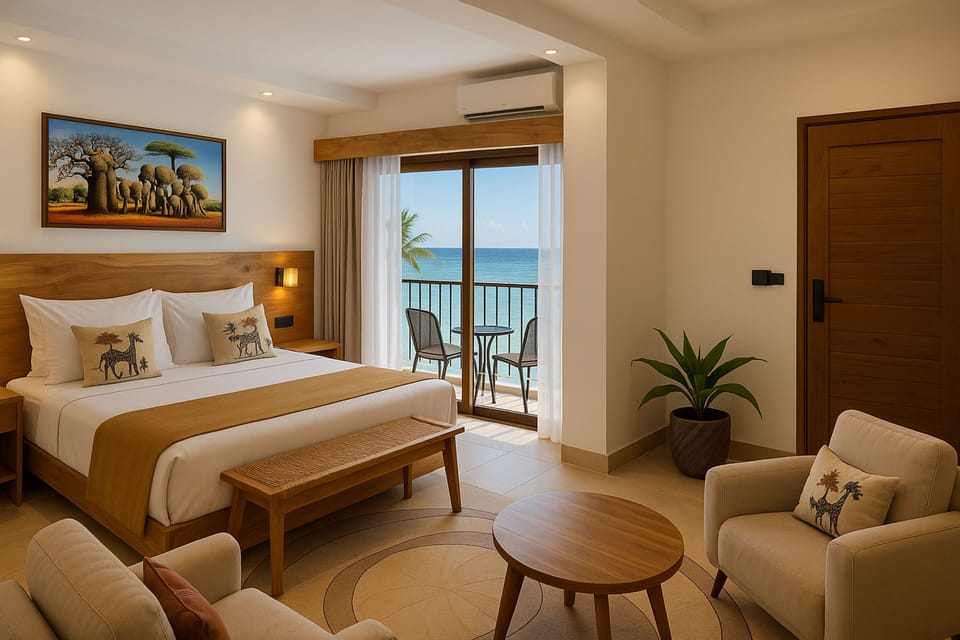 Premium Room, Ocean View, Oceanfront (Deluxe, King or Twin Bed) | In-room safe, desk, bed sheets