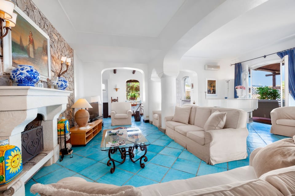 Exclusive Villa, Private Pool, Sea View | Living area | 32-inch flat-screen TV with digital channels
