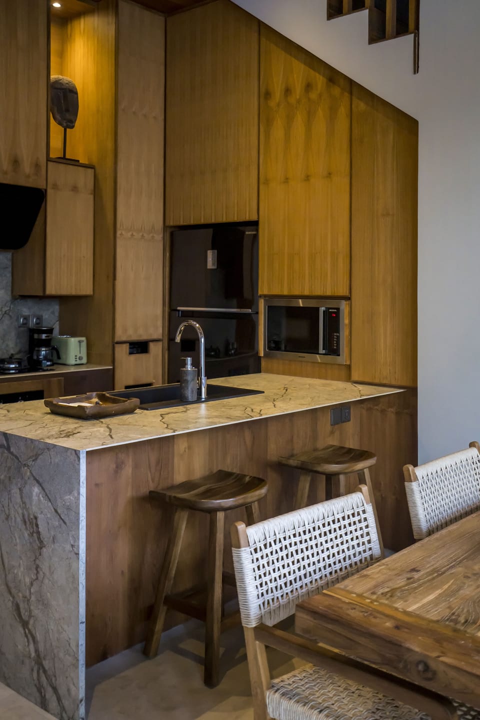 Deluxe Villa, 2 Bedrooms, Bathtub, Pool View | Private kitchen | Fridge, microwave, oven, stovetop