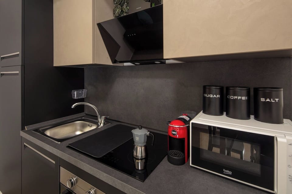 Panoramic Apartment, Balcony, Sea View | Private kitchen | Espresso maker, coffee/tea maker, mini-fridge, electric kettle