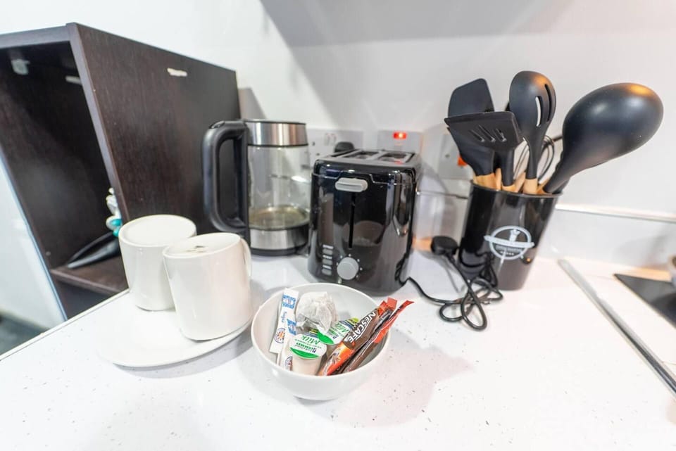 Studio | Private kitchen | Fridge, microwave, stovetop, electric kettle