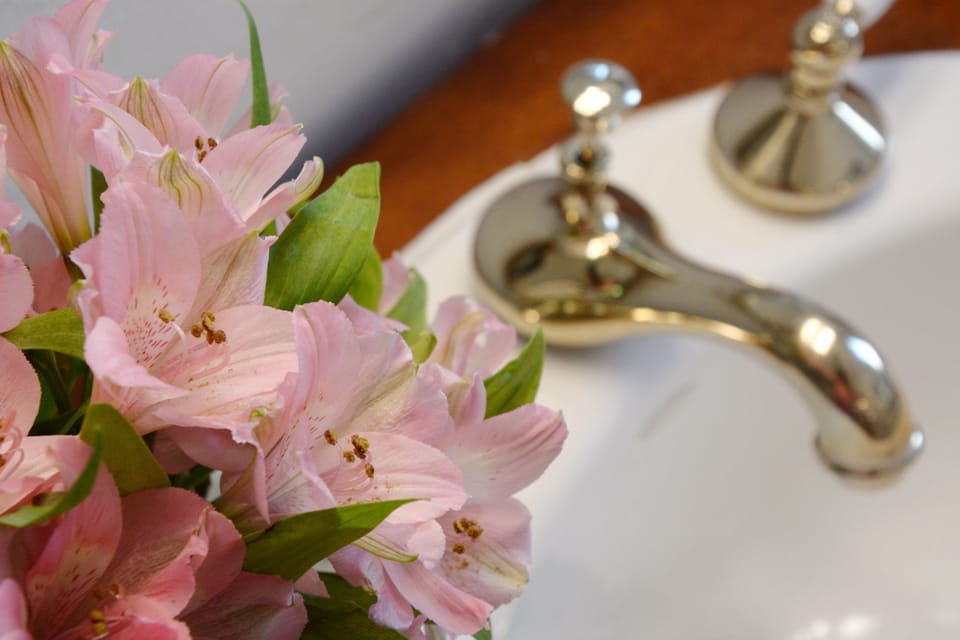 Standard Room, 1 King Bed (The Paintbrush Room) | Bathroom | Designer toiletries, hair dryer, bathrobes, towels