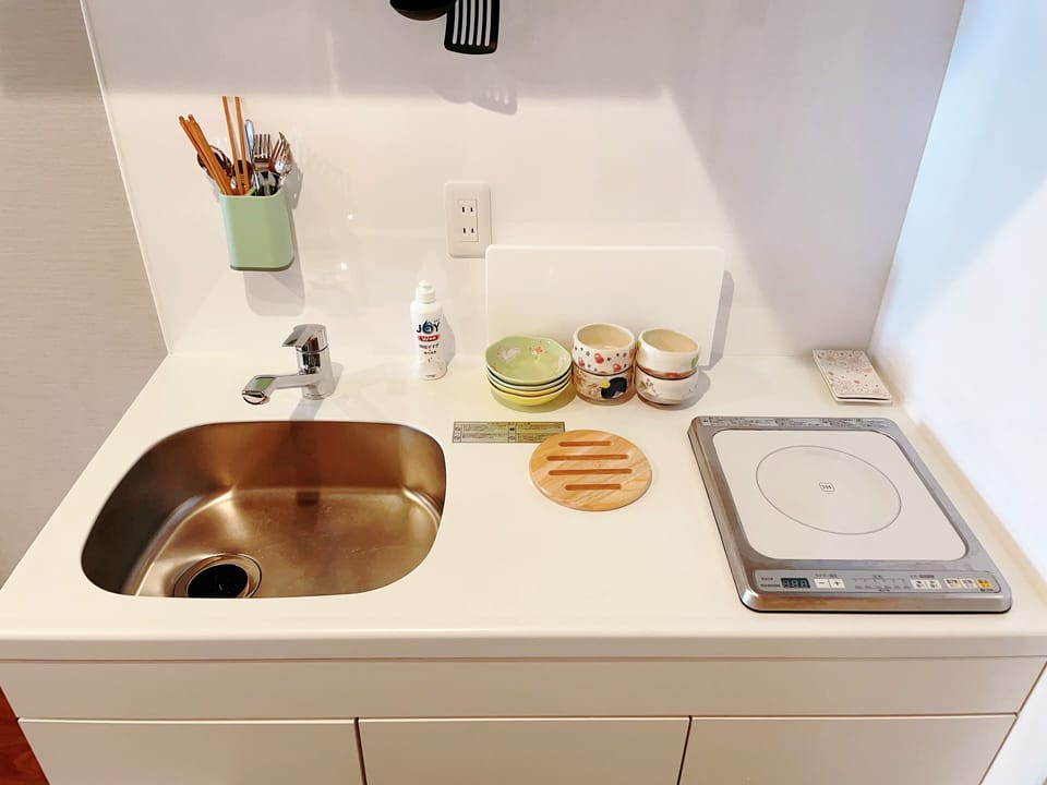 Romantic Triple Room | Private kitchen | Fridge, microwave, coffee/tea maker, electric kettle