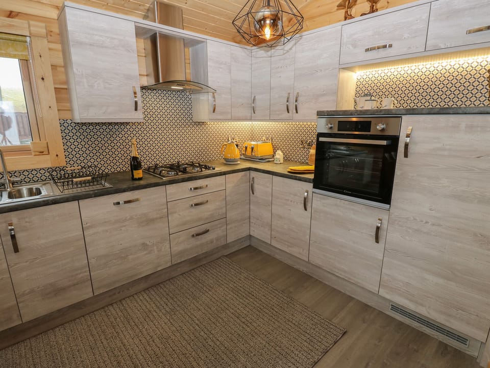 Fridge, dishwasher, electric kettle, toaster