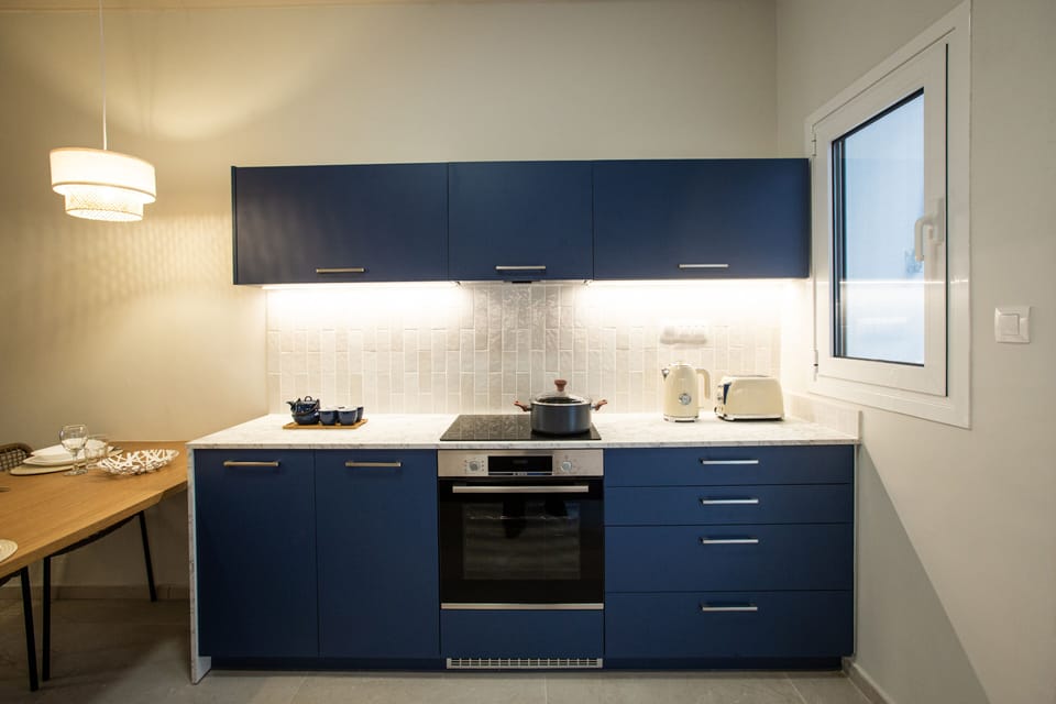 Design Apartment | Private kitchen | Fridge, microwave, oven, stovetop