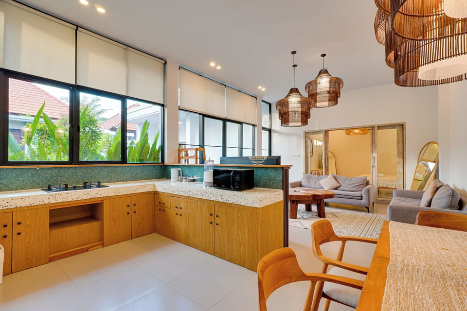 Standard Villa | Private kitchen | Microwave, stovetop, electric kettle, griddle