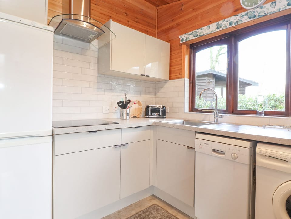 Fridge, dishwasher, electric kettle, toaster