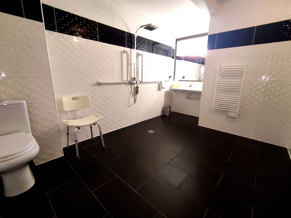 Comfort Double Room, Accessible | Bathroom | Free toiletries, hair dryer, towels, soap