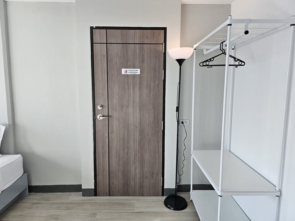Desk, laptop workspace, free WiFi, bed sheets