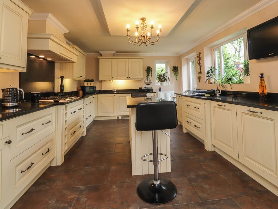 Fridge, dishwasher, electric kettle, toaster