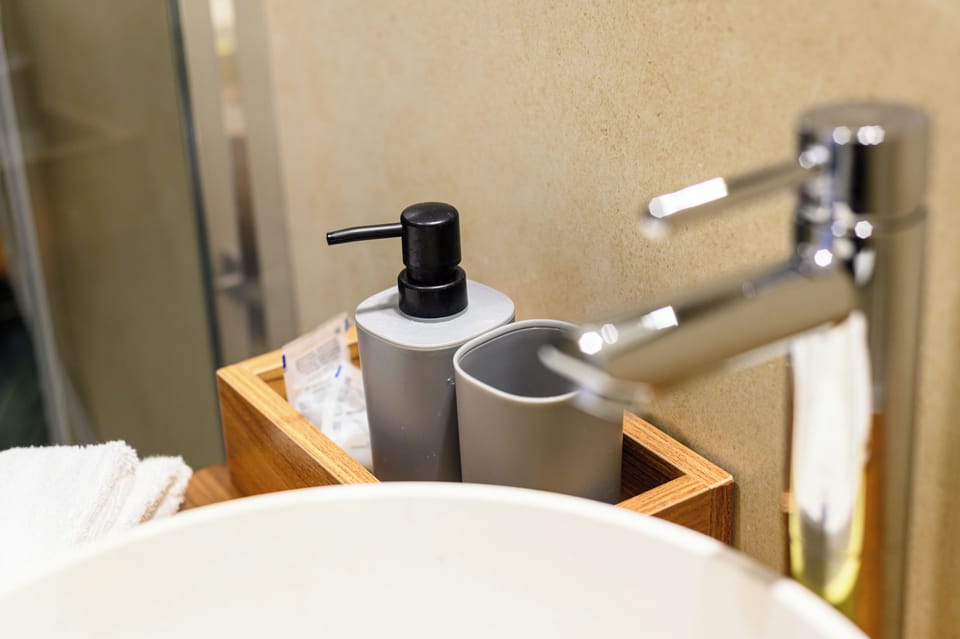Deluxe Double Room, City View | Bathroom | Shower, rainfall showerhead, free toiletries, hair dryer