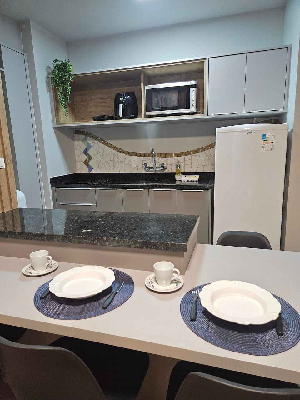 Apartment | Private kitchen | Fridge, microwave, blender, cookware/dishes/utensils