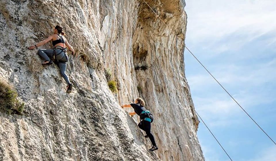 Outdoor rock climbing