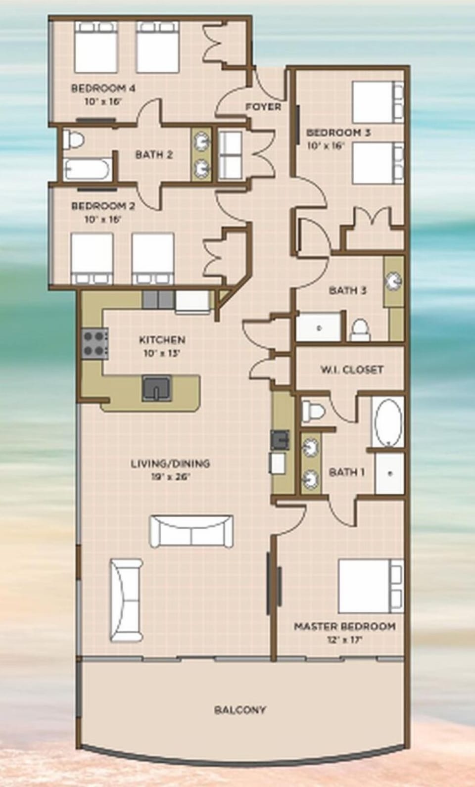 Condo, 4 Bedrooms | Property map