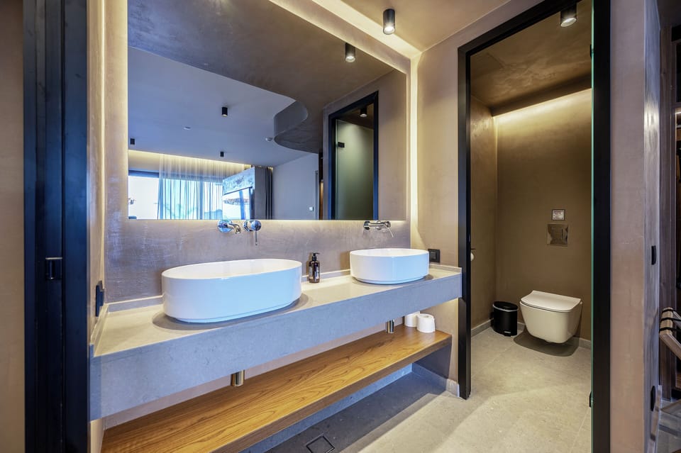 Superior Suite | Bathroom | Shower, rainfall showerhead, free toiletries, hair dryer