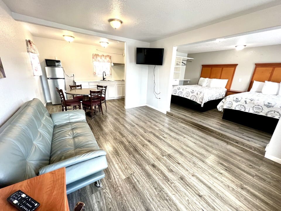 Suite, 2 Queen Beds, Kitchenette | Desk, free WiFi, bed sheets