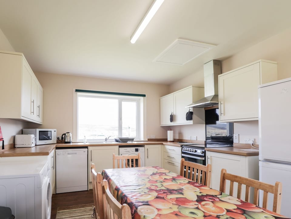 Fridge, dishwasher, electric kettle, toaster