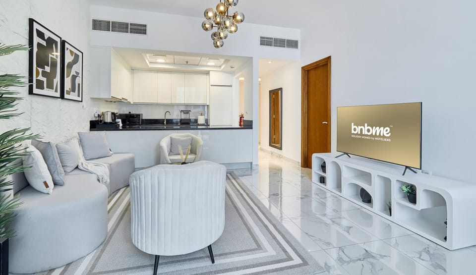 Luxury Apartment | Living area | 42-inch LCD TV with cable channels, Netflix, streaming services
