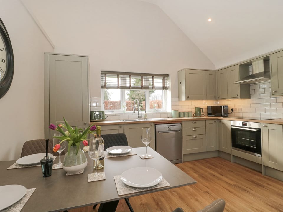 Fridge, dishwasher, electric kettle, toaster