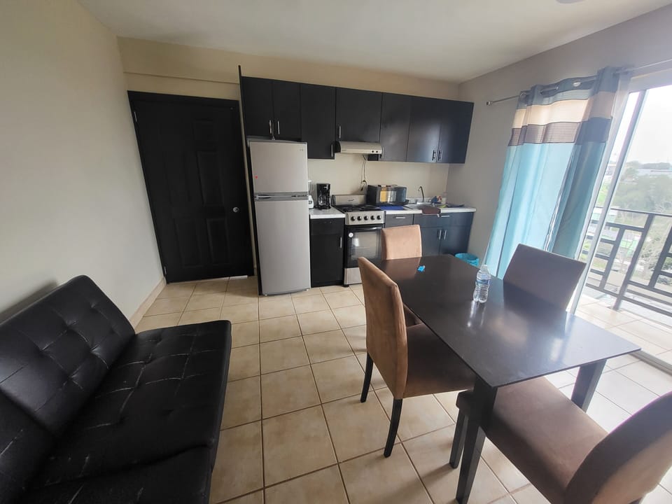 Traditional Apartment, 1 Bedroom | Private kitchen | Full-size fridge, microwave, oven, stovetop