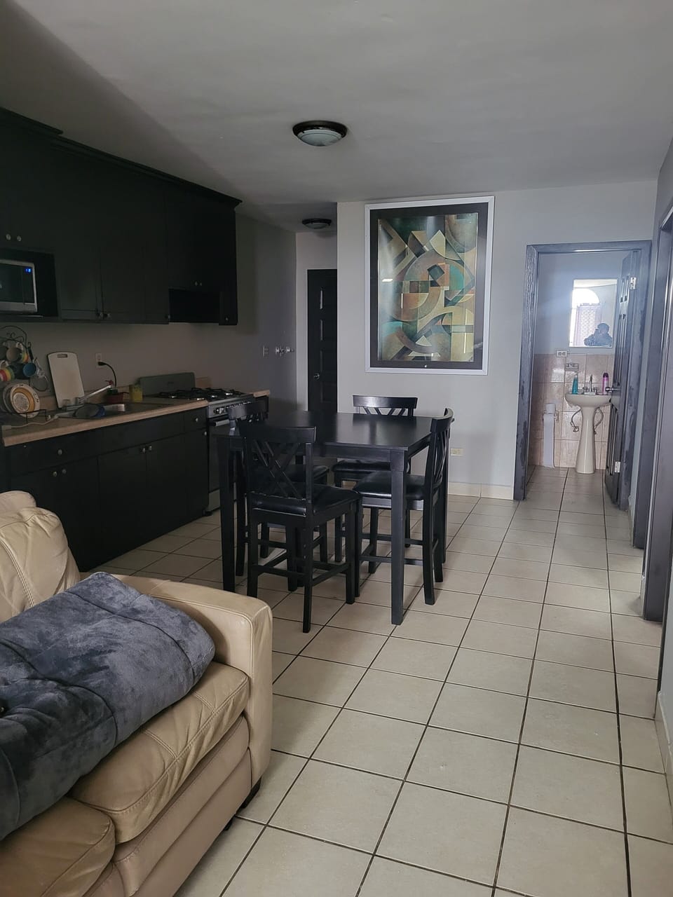 Family Apartment | Private kitchen | Full-size fridge, microwave, oven, stovetop