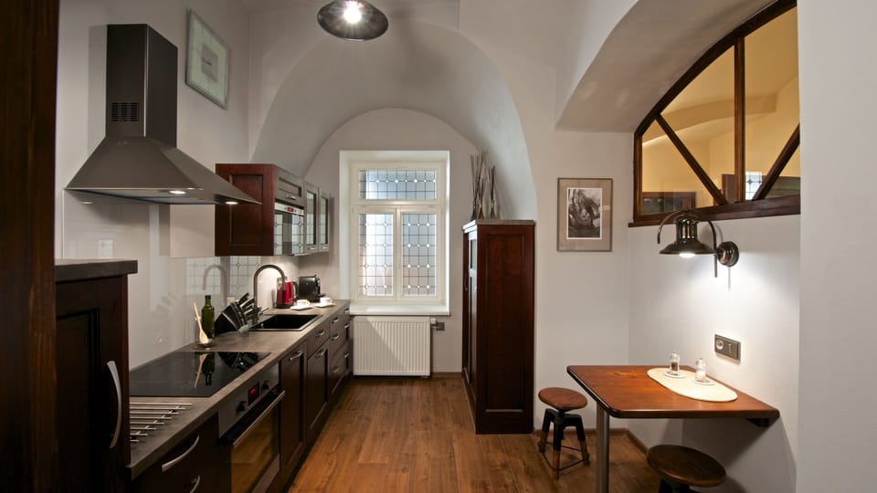 Grand Apartment, 2 Bedrooms | Private kitchen | Espresso maker, electric kettle