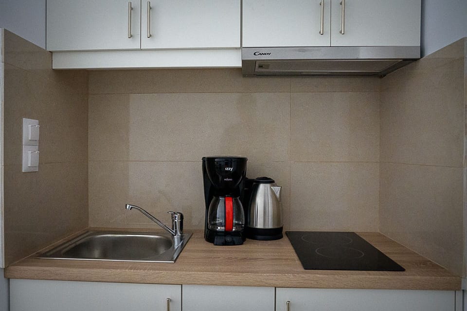 Panoramic Studio | Private kitchen | Mini-fridge, stovetop, coffee/tea maker, electric kettle