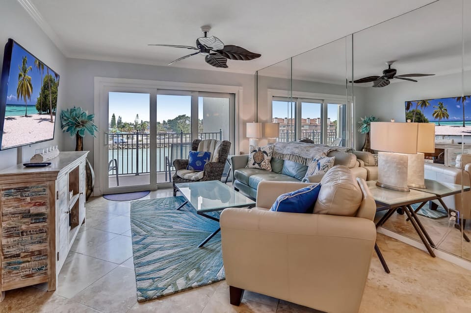 Condo, Multiple Beds (Land's End 4-303 Bay Front - Premier) | Living area | TV